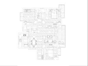 武汉新力金沙湾三居室127平现代简约风格平面布置图