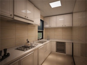 武汉中南欢乐汇二居室98平美式装修风格 厨房实景图