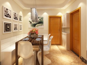 武汉天纵半岛蓝湾二居室98平现代简约风格餐厅效果图