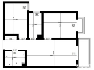 武汉越秀逸府85平二居室现代简约装修风格原始框架图
