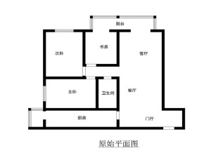 武汉汇悦天地三期地中海风格三居室118平原始框架图