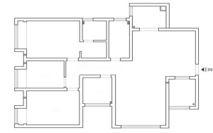 武汉长江紫都140平四居室现代简约风格装修原始框架图