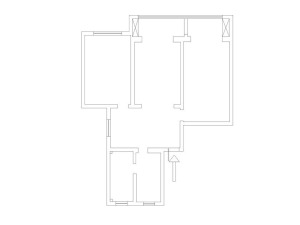 武汉泰和新城104平三居室现代简约风格装修原始框架图