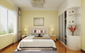 武汉明珠家园97平二居室现代简约风卧室效果图