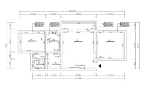 武汉明珠家园97平二居室现代简约风原始框架图