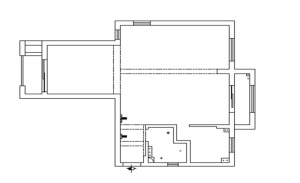 武汉三和剑桥城125平三居室简欧风格原始框架图