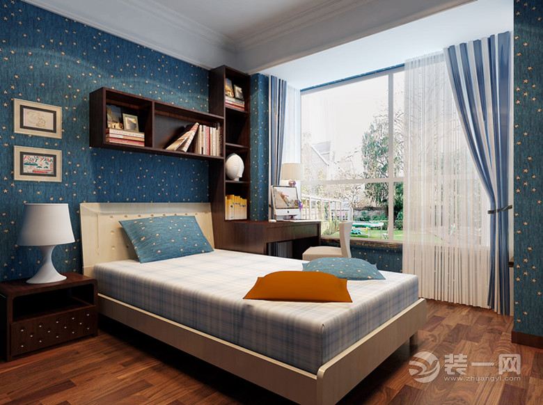 武汉常青二分之一129平三居室现代简约风格装修小孩房卧室