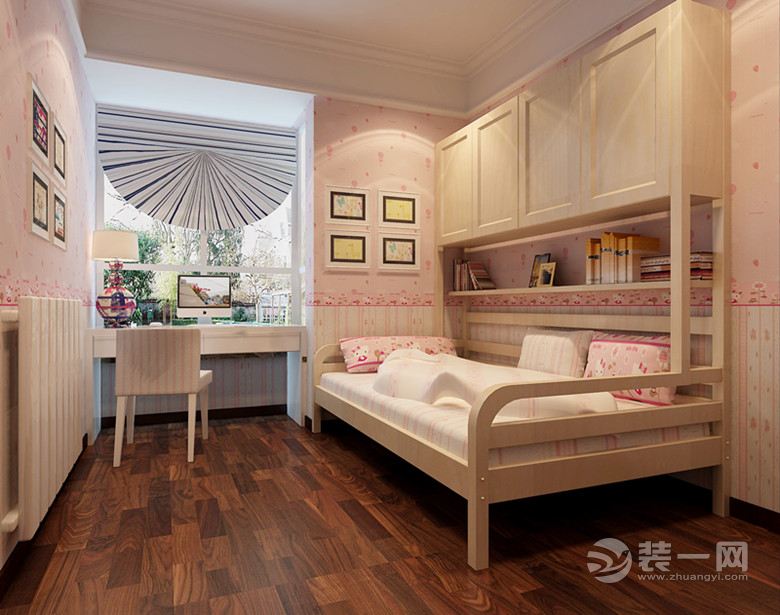 武汉常青二分之一129平三居室现代简约风格装修小孩房卧室