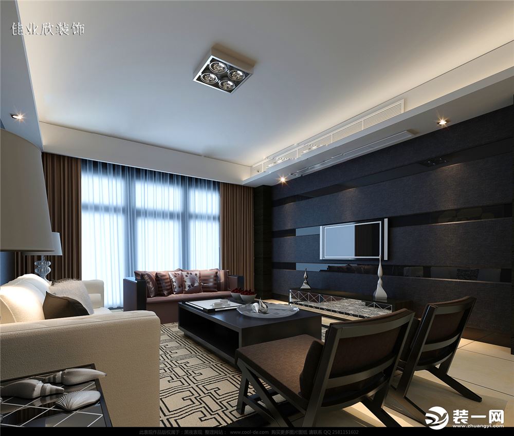 龙涛香榭丽园 127平 三居室 简约风格 客厅装修效果图