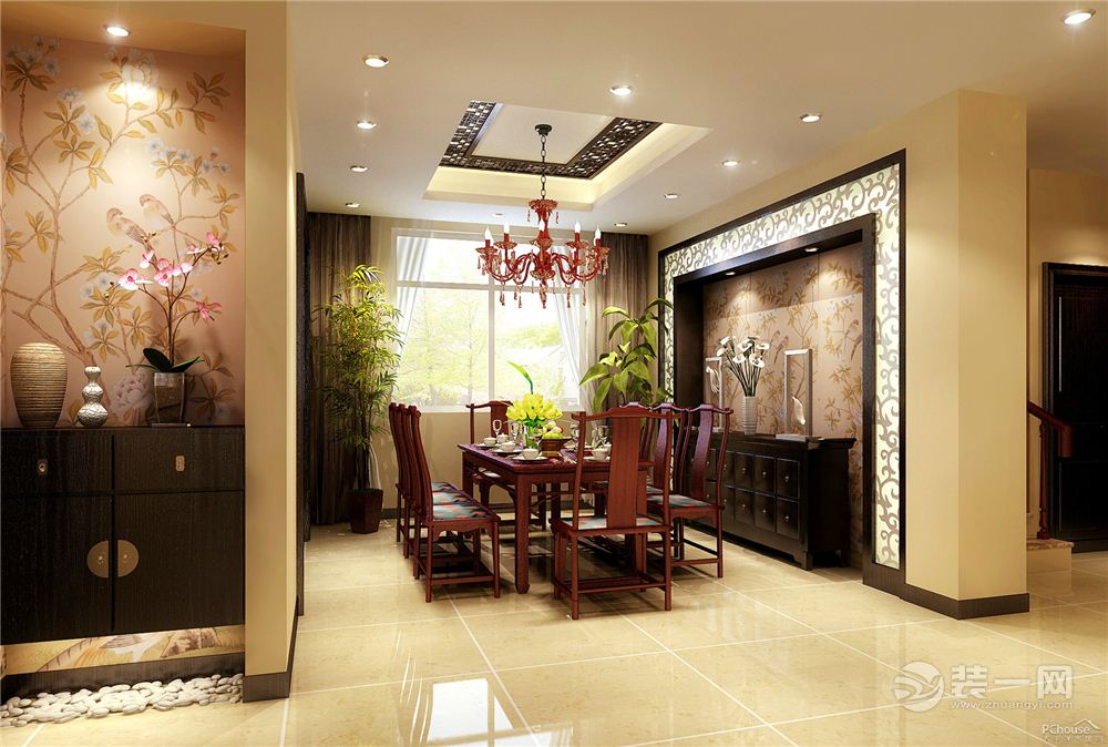中式风格复式装修案例餐厅
