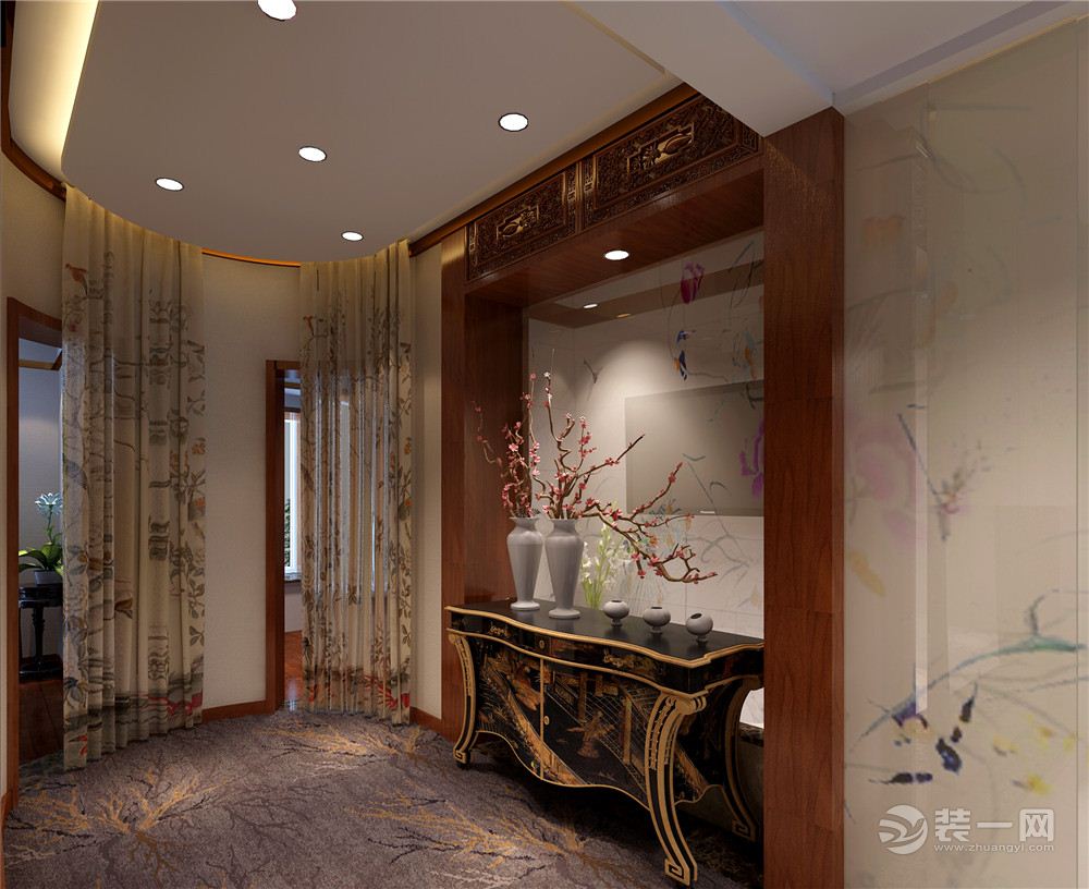 海珀香庭180平米中式风格走廊设计