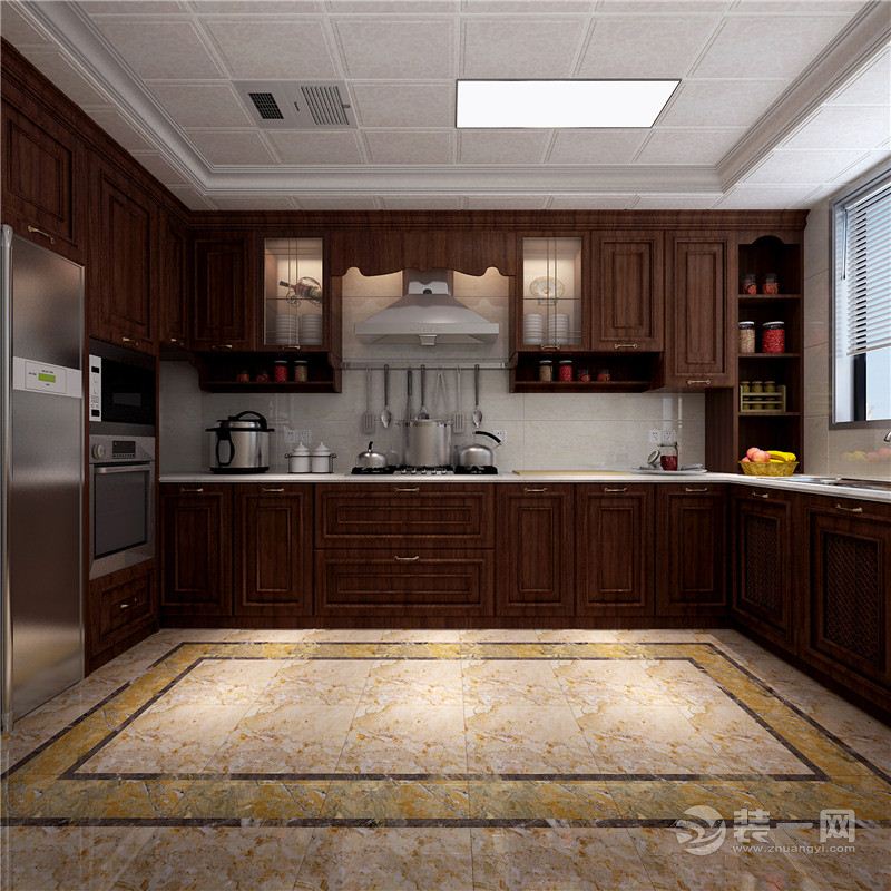 白桦林间173平米古典美式风格厨房设计