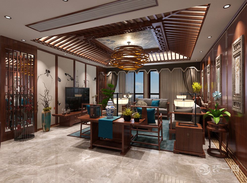 智慧公馆150平米古典中式风格客厅设计
