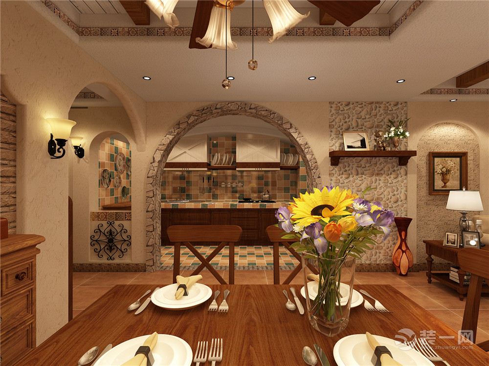 罗马景福城180平米北非地中海风格厨房设计