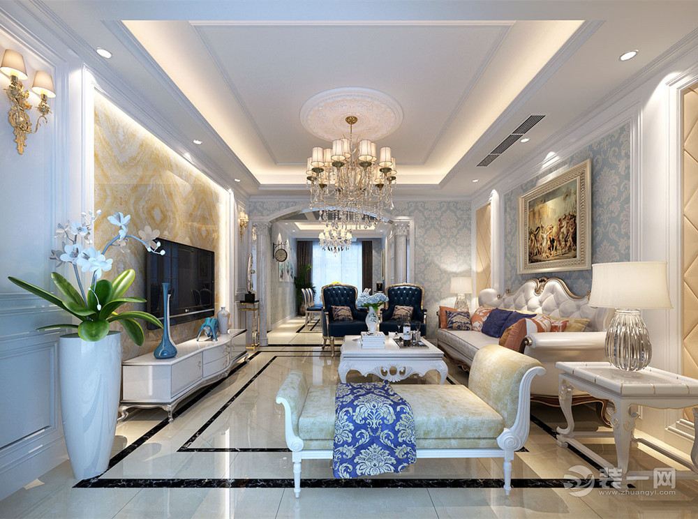 180平米欧式新古典风格客厅设计