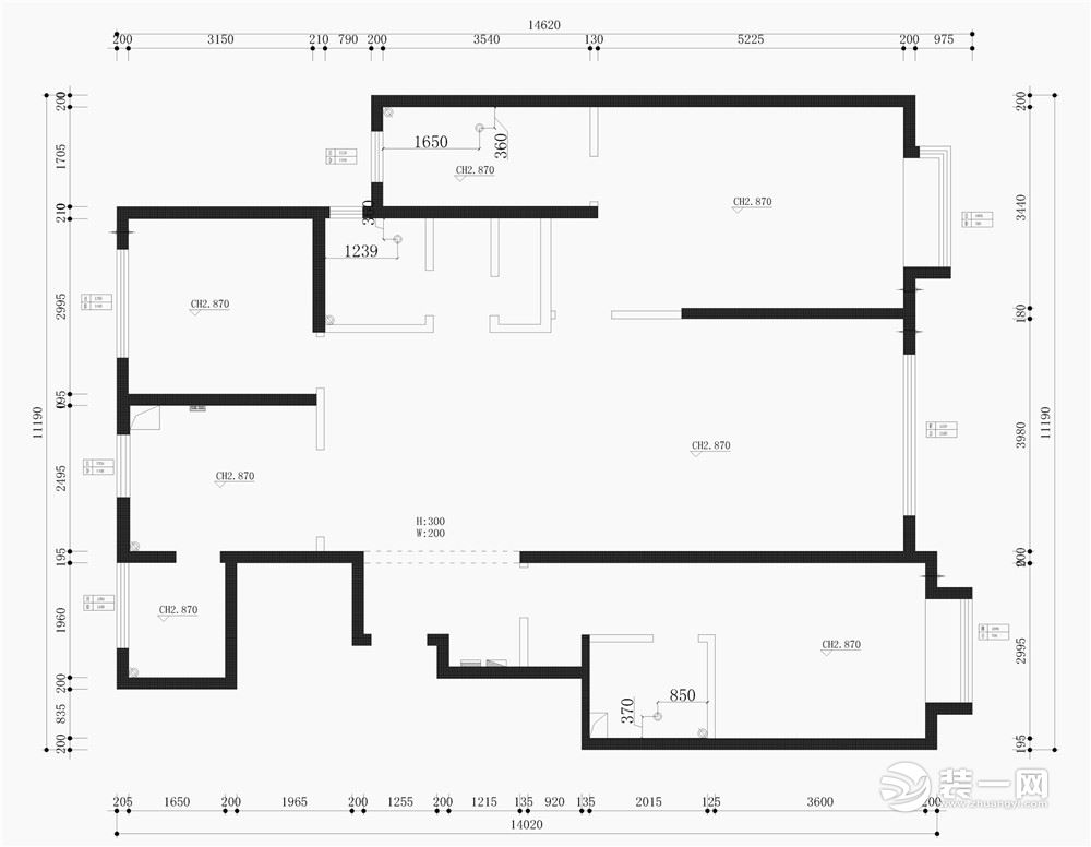 宮園中央160平米新中式風(fēng)格 平面圖