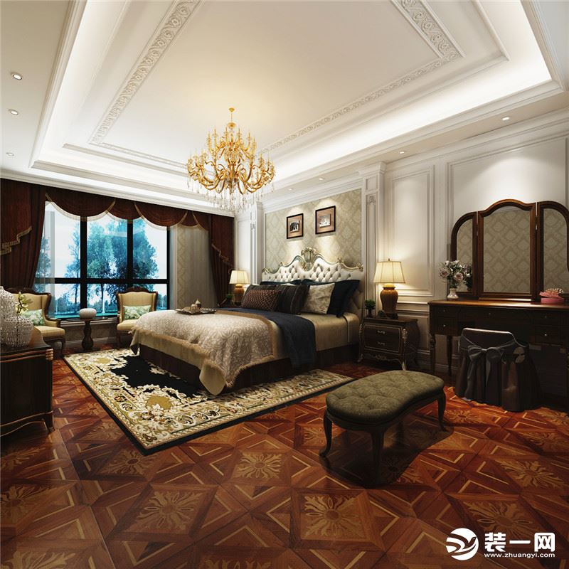 曲江香都200平米欧式新古典风格 主卧室
