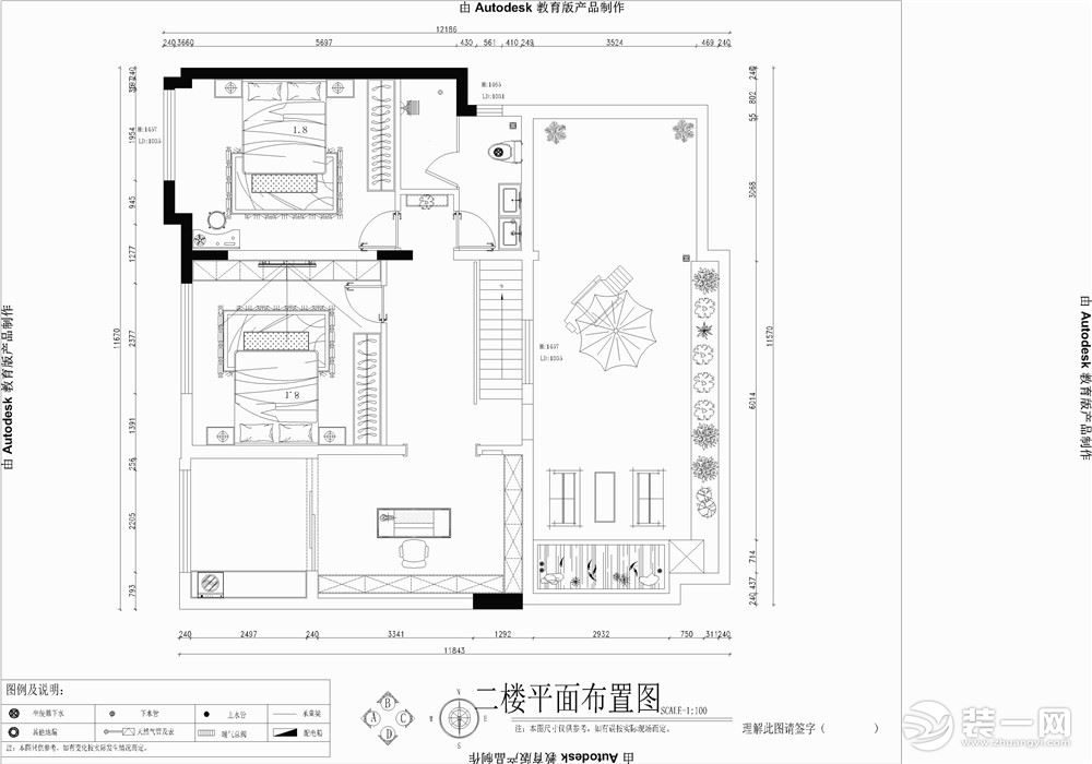 铜雀台190平米港式风格 二楼平面图