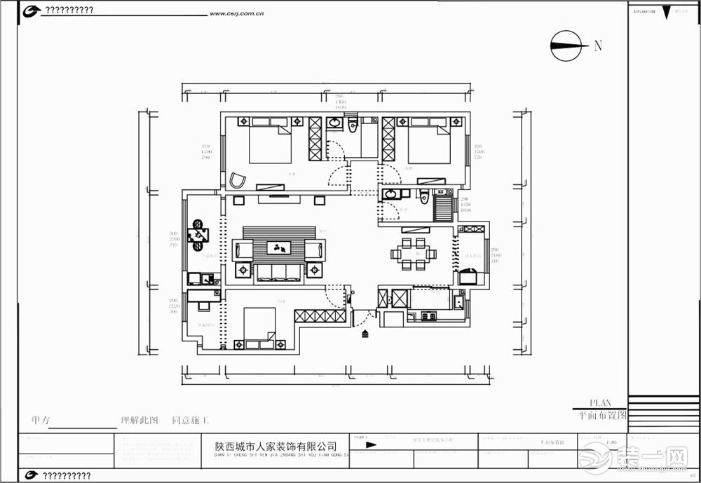 金辉公园里150平米新中式风格 平面图