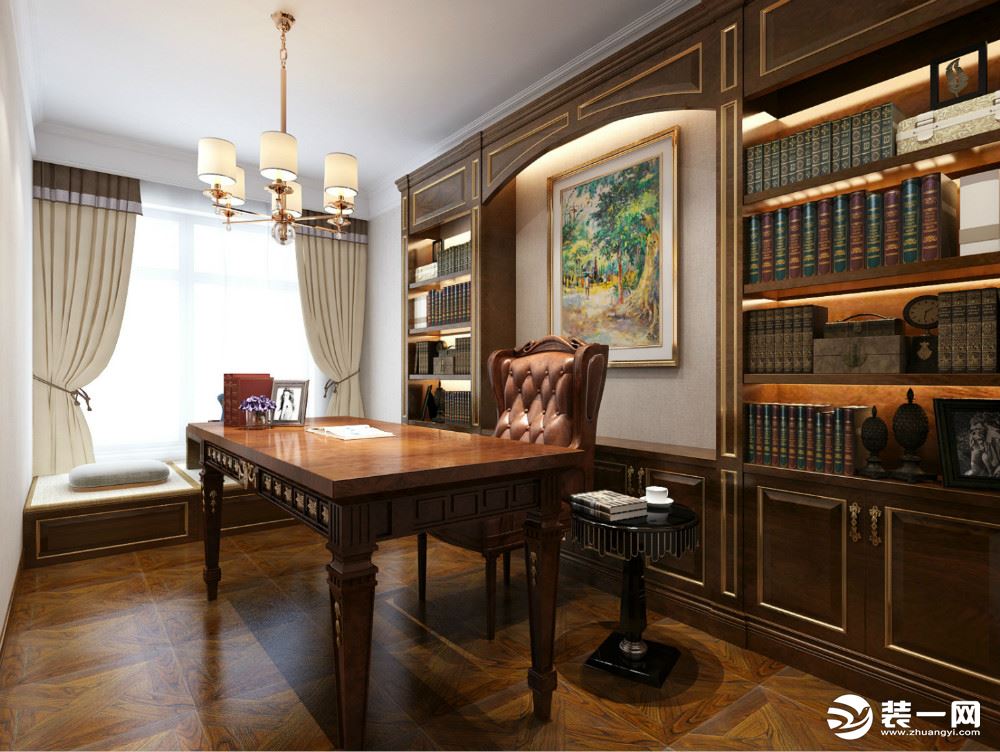 海德堡163平米欧式古典风格 书房