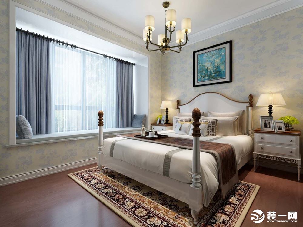 碧桂园140平米美式现代风格 次卧室