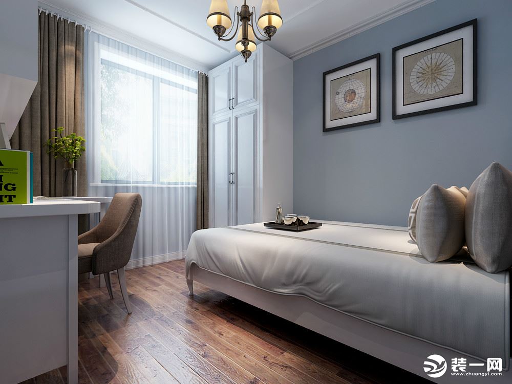 华远海蓝城120平米美式风格 次卧室