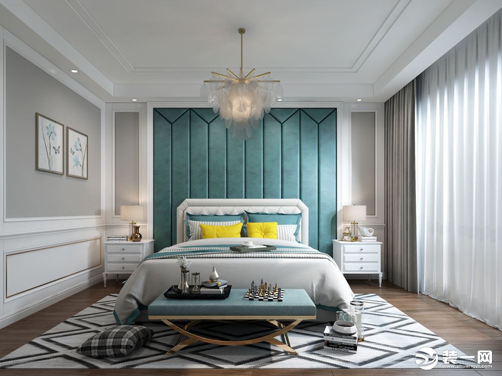 枫丹丽舍300平米现代轻奢风格 次卧室