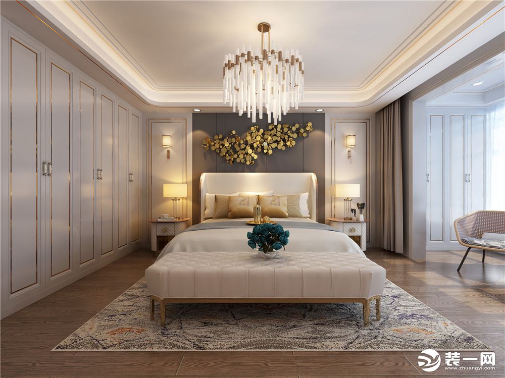 海德堡400平米现代轻奢风格 次卧室