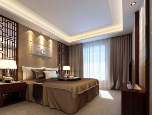 白桦林居170平米新中式风格卧室设计