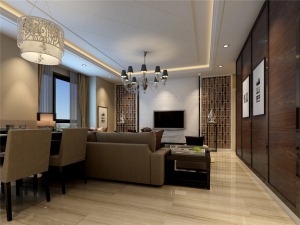 海璟暖暖的宅140平米混搭风格电视墙设计