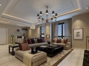 海璟暖暖的宅140平米混搭风格客厅设计