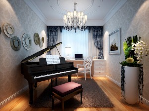 名京九合院130平米欧式风格钢琴房设计