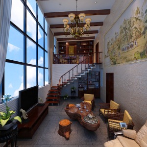 绿城浪琴湾180平米欧式风格楼梯设计