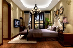 绿地香树花城168平米欧式古典风格卧室设计