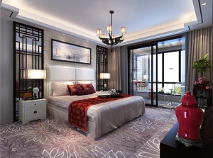 中华世纪城160平米新中式风格卧室设计