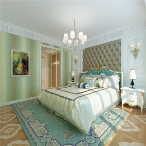 紫薇曲江意境130平米古典法式风格卧室设计