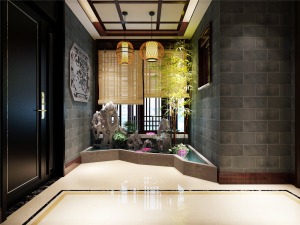 首创漫香郡190平米现代中式风格门厅设计