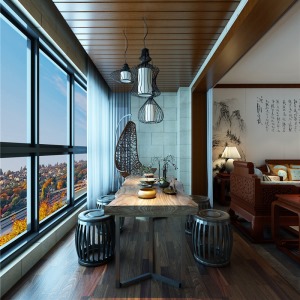 紫薇永和坊240平米新中式风格阳台