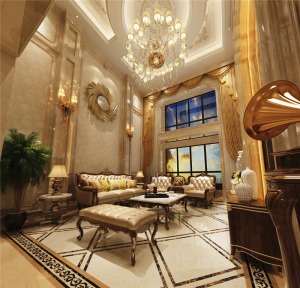 曲江香都200平米欧式新古典风格 客厅