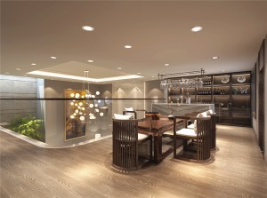 天朗融公馆300平米现代轻奢风格 茶室