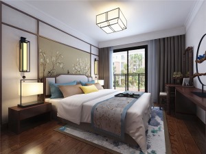中铁琉森水岸150平米新中式风格 次卧室