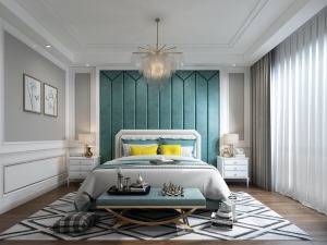 枫丹丽舍300平米现代轻奢风格 次卧室