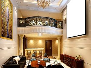 大业美家装饰—世茂维拉300平米简约欧式别墅装修设计效果图