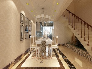 呼和浩特城市人家装修天赋林溪欧式风格客厅楼梯案例效果图解析报价咨询13347155063（何丽娜）
