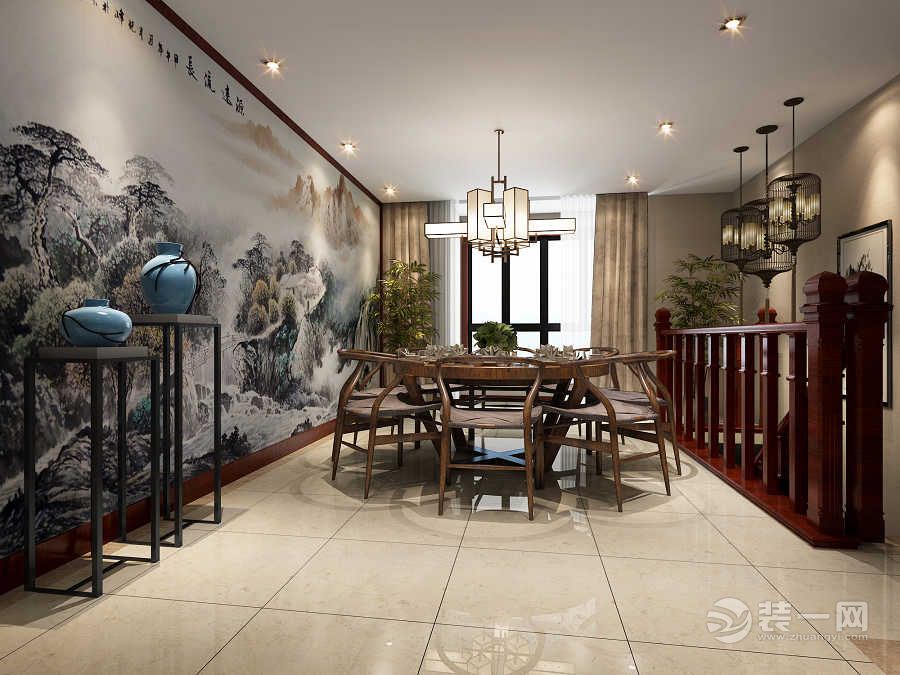 曲江兰亭230平新中式风格 餐厅