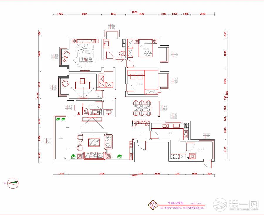 普华浅水湾185平米  户型图