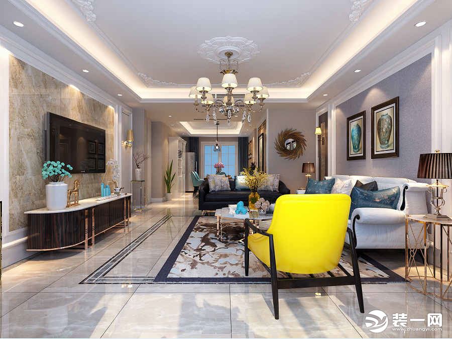 金品佳苑170平欧式风格 客厅、餐厅