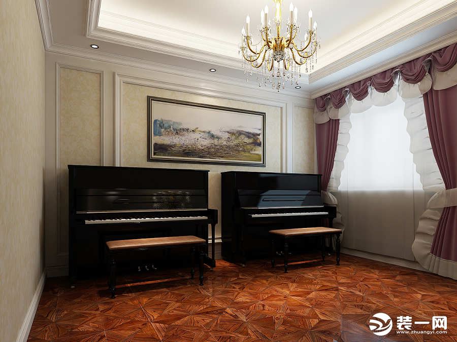 国金华府215平欧式风格 钢琴房