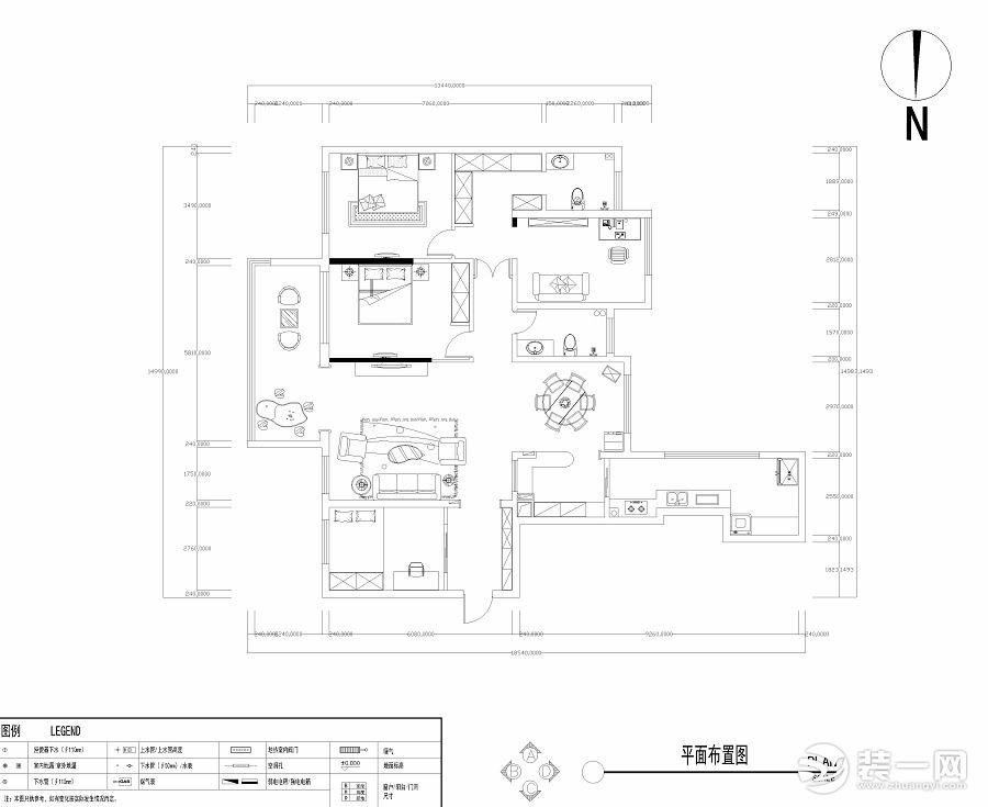 华侨城天鹅堡163平米户型图 平面布置图