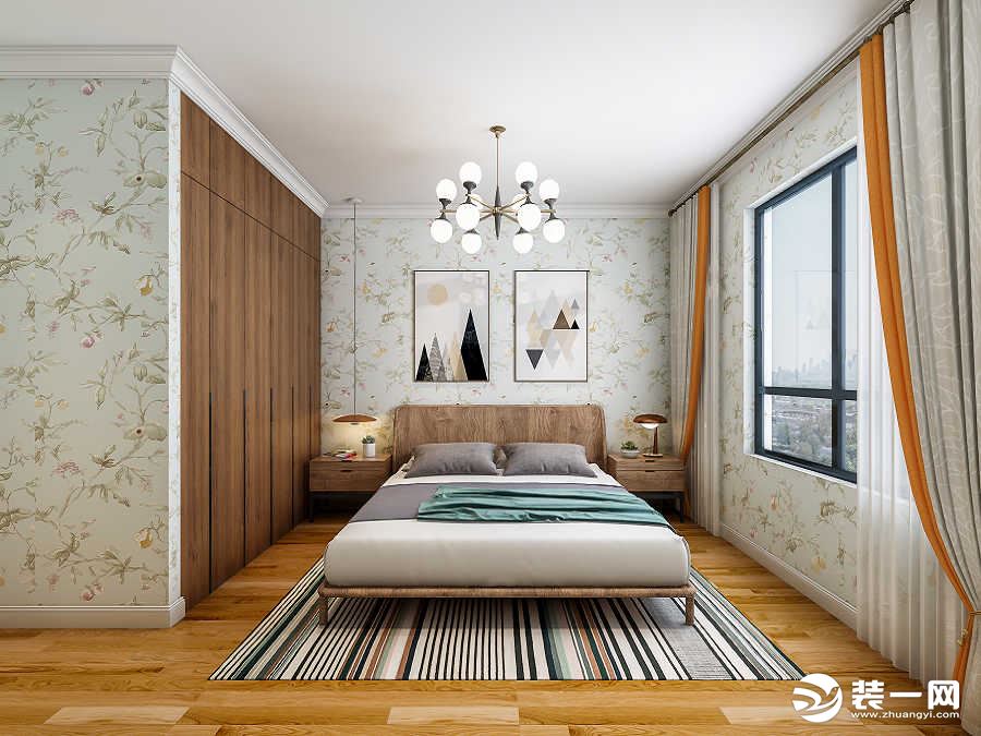 天琴湾120平米现代简约风格效果图 卧室背景墙